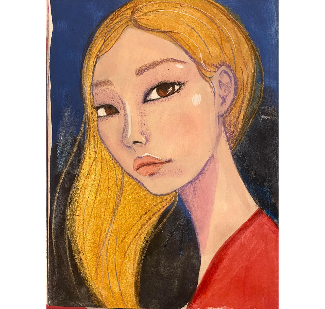 Watercolour, pencil and pastel on paper